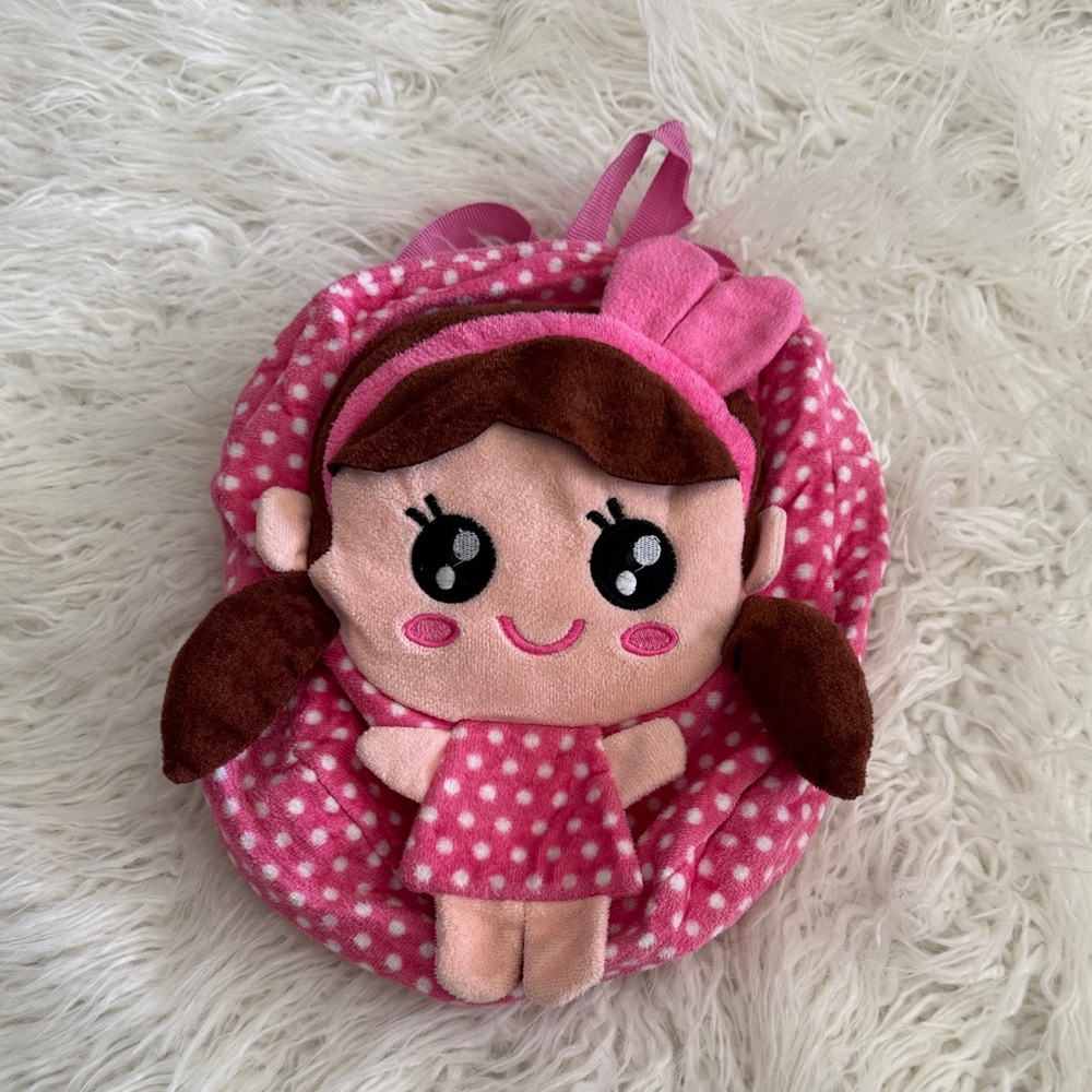 Cute Pink Polka Dot Kids Backpack